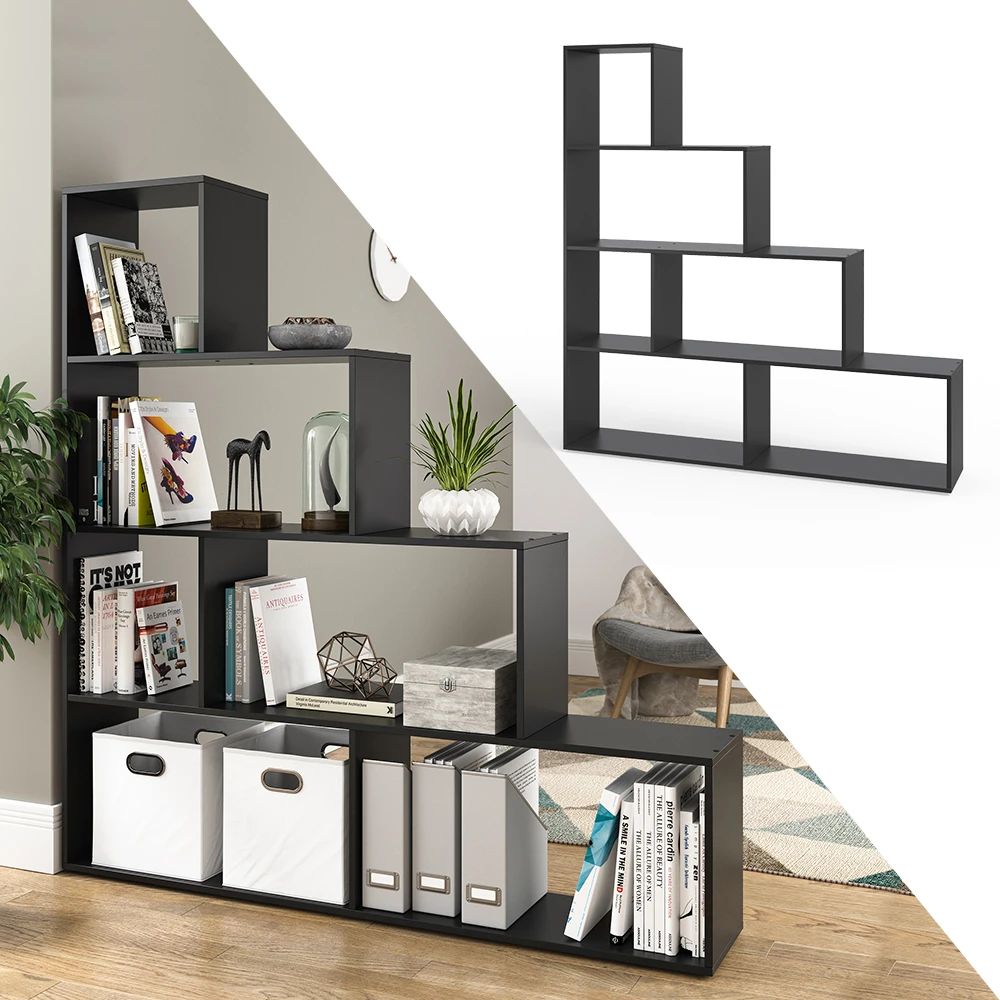 Treppenregal Schwarz 163 X 155 Cm Vicco 4 Treppenregal Schwarz 163 X 155 Cm Vicco – Bild 2