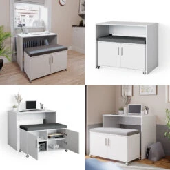 Schreibtisch "Flona" Weiß/Anthrazit 93 X 60 Cm Vicco -Vicco m3351 08 ol