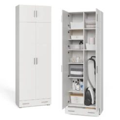 Aktenregal "Ingo" Weiß 80 X 240 Cm Mit Schrankaufsatz Und Schublade Vicco -Vicco m3353 am sm 07 ol