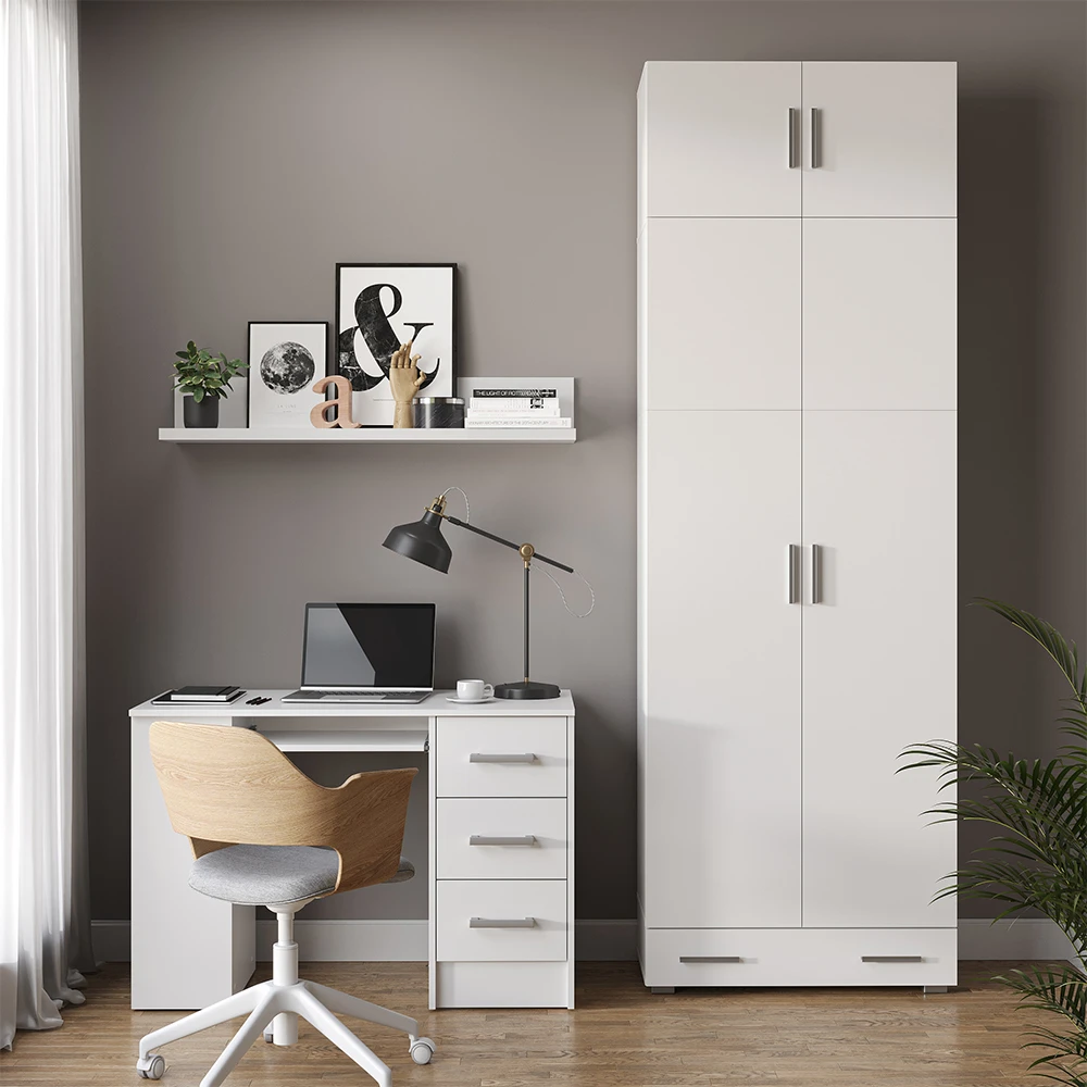 Aktenregal "Frank" Weiß 80 X 240 Cm Mit Schrankaufsatz Und Schublade Vicco 6 Aktenregal "Frank" Weiß 80 X 240 Cm Mit Schrankaufsatz Und Schublade Vicco – Bild 4