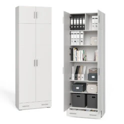 Aktenregal "Frank" Weiß 80 X 240 Cm Mit Schrankaufsatz Und Schublade Vicco 16 Aktenregal "Frank" Weiß 80 X 240 Cm Mit Schrankaufsatz Und Schublade Vicco -Vicco m3354 am sm 07 ol