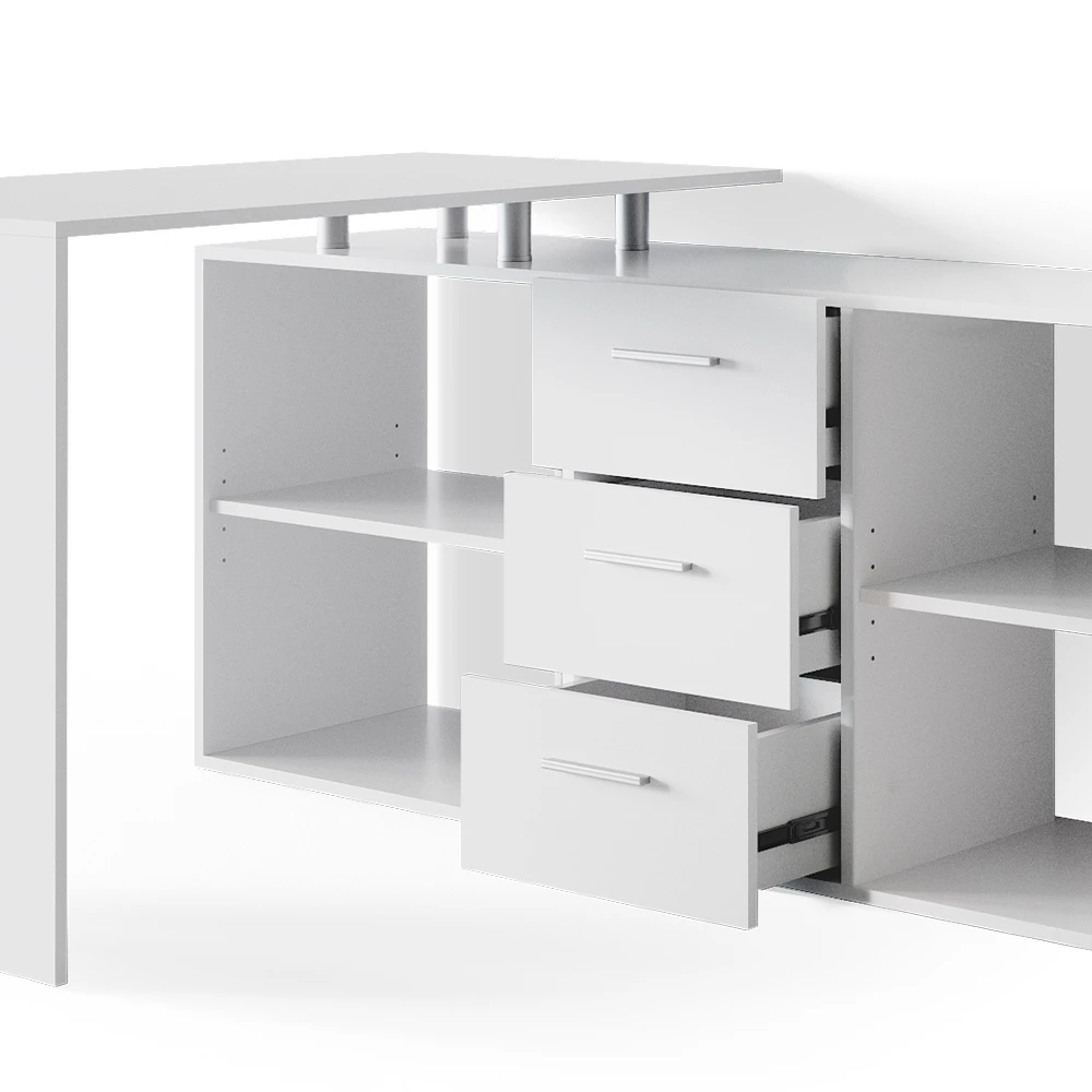 Eckschreibtisch "Dante" Weiß 145 X 120 Cm Vicco 8 Eckschreibtisch "Dante" Weiß 145 X 120 Cm Vicco – Bild 6