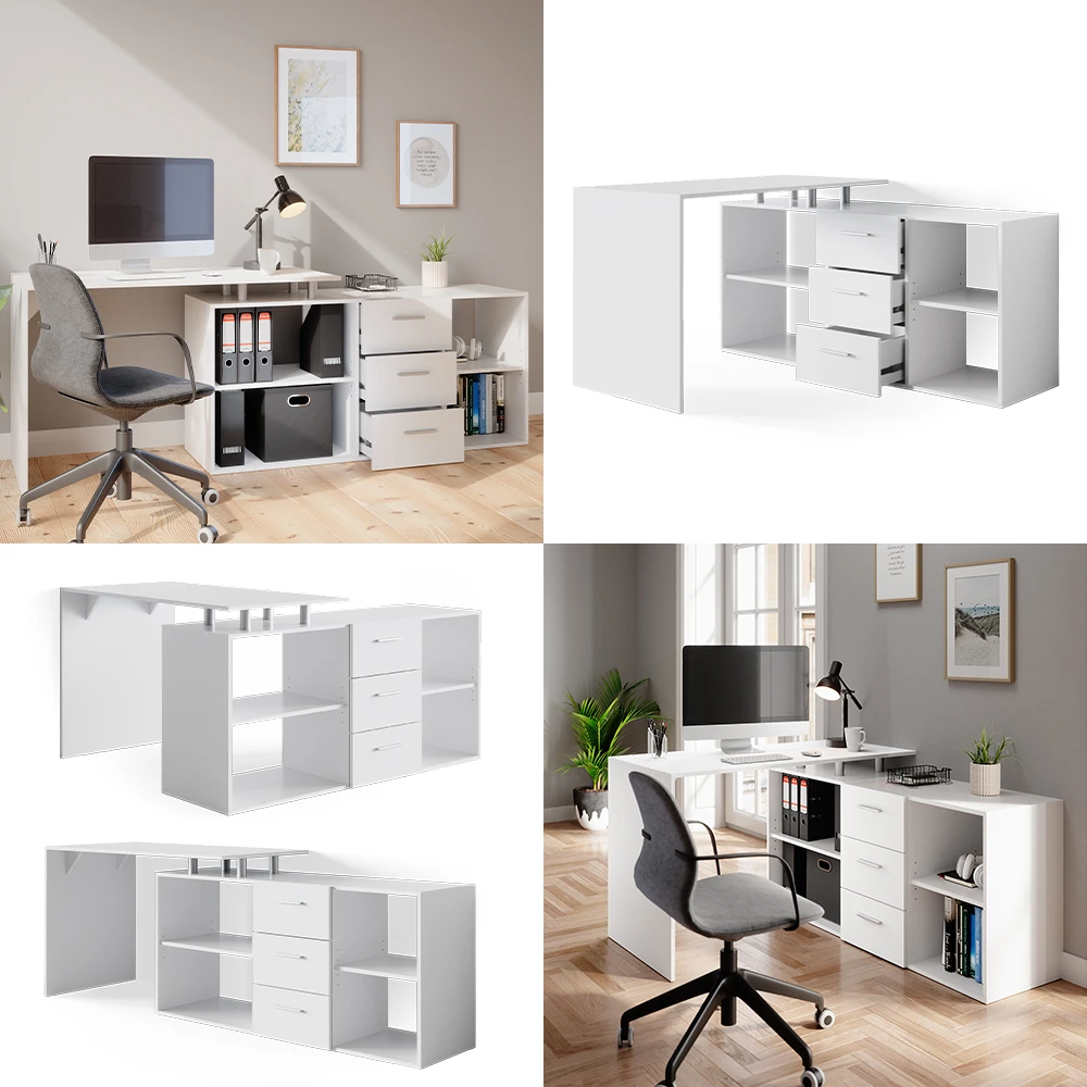 Eckschreibtisch "Dante" Weiß 145 X 120 Cm Vicco 10 Eckschreibtisch "Dante" Weiß 145 X 120 Cm Vicco – Bild 8