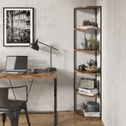 Bücherregal "Fyrk" Eiche Rustikal/Schwarz 40 X 180 Cm Vicco -Vicco m3370 04 ol