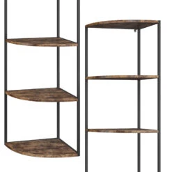 Bücherregal "Fyrk" Eiche Rustikal/Schwarz 40 X 180 Cm Vicco -Vicco m3370 06 ol