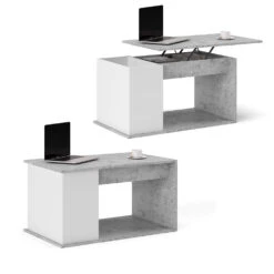 Couchtisch "Hugo" Weiß/Beton 90 X 49 Cm Vicco -Vicco m3371 07 ol