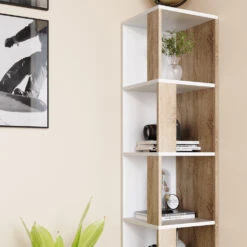 Eckregal "Lio" Weiß/Sonoma 33.3 X 162.2 Cm Vicco -Vicco m3380 05 ol