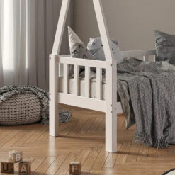 Tipi-Bett "Tipi" Weiß 70x140 Cm Mit Rausfallschutz Vitalispa -Vicco m3384 05 ol