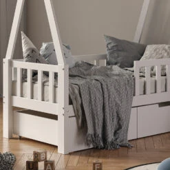 Tipi-Bett "Tipi" Weiß 70x140 Cm Mit Rausfallschutz Und Schubladen Vitalispa 14 Tipi-Bett "Tipi" Weiß 70x140 Cm Mit Rausfallschutz Und Schubladen Vitalispa -Vicco m3384 2s 05 ol