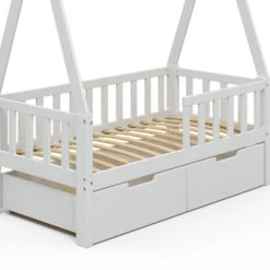 Tipi-Bett "Tipi" Weiß 70x140 Cm Mit Rausfallschutz Und Schubladen Vitalispa 16 Tipi-Bett "Tipi" Weiß 70x140 Cm Mit Rausfallschutz Und Schubladen Vitalispa -Vicco m3384 2s 07 ol