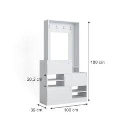 Garderobe "Evia" Weiß 100 X 180 Cm Vicco -Vicco m3392 03 ol