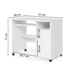 Schreibtisch "Polo" Weiß 91 X 59 Cm Vicco -Vicco m3395 03 ol