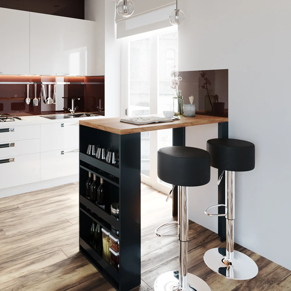 Bartisch Set Eiche/Anthrazit 117 X 57 Cm Mit 2 Barhockern Vicco 7 Bartisch Set Eiche/Anthrazit 117 X 57 Cm Mit 2 Barhockern Vicco – Bild 5