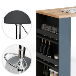 Bartisch Set Eiche/Anthrazit 117 X 57 Cm Mit 2 Barhockern Vicco 14 Bartisch Set Eiche/Anthrazit 117 X 57 Cm Mit 2 Barhockern Vicco -Vicco m3402 hs 06 ol