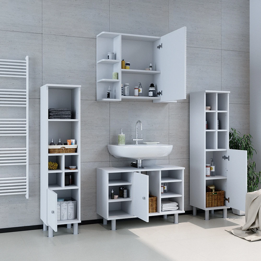 Midischrank "Fynn" Weiß 30 X 130.6 Cm Kleine Tür Vicco 6 Midischrank "Fynn" Weiß 30 X 130.6 Cm Kleine Tür Vicco – Bild 4