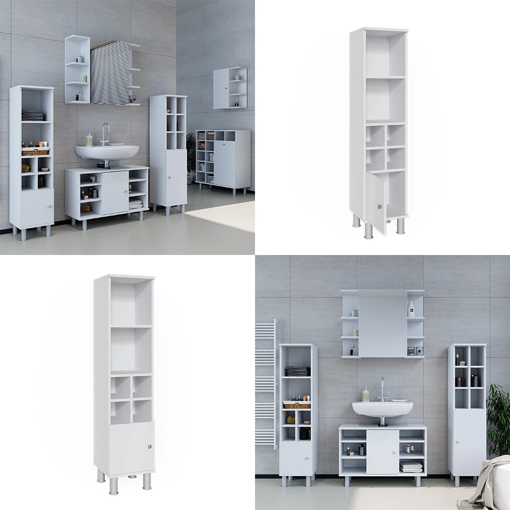 Midischrank "Fynn" Weiß 30 X 130.6 Cm Kleine Tür Vicco 10 Midischrank "Fynn" Weiß 30 X 130.6 Cm Kleine Tür Vicco – Bild 8