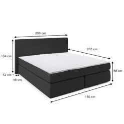 Boxspringbett Schwarz 200 X 200 Cm Mit LED Beleuchtung Vitalispa 11 Boxspringbett Schwarz 200 X 200 Cm Mit LED Beleuchtung Vitalispa -Vicco m346 03 ol