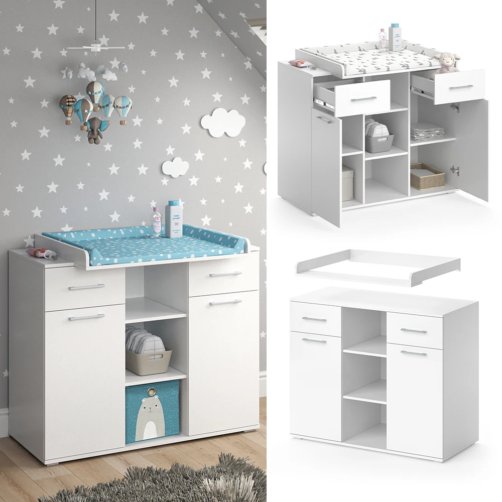 Wickelkommode "Leonie" Weiß 113 X 100 Cm Vicco 4 Wickelkommode "Leonie" Weiß 113 X 100 Cm Vicco – Bild 2