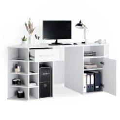 Schreibtisch "Houston" Weiß 181 X 66.5 Cm Mit Ablageflächen Vicco 15 Schreibtisch "Houston" Weiß 181 X 66.5 Cm Mit Ablageflächen Vicco -Vicco m3534 07 ol