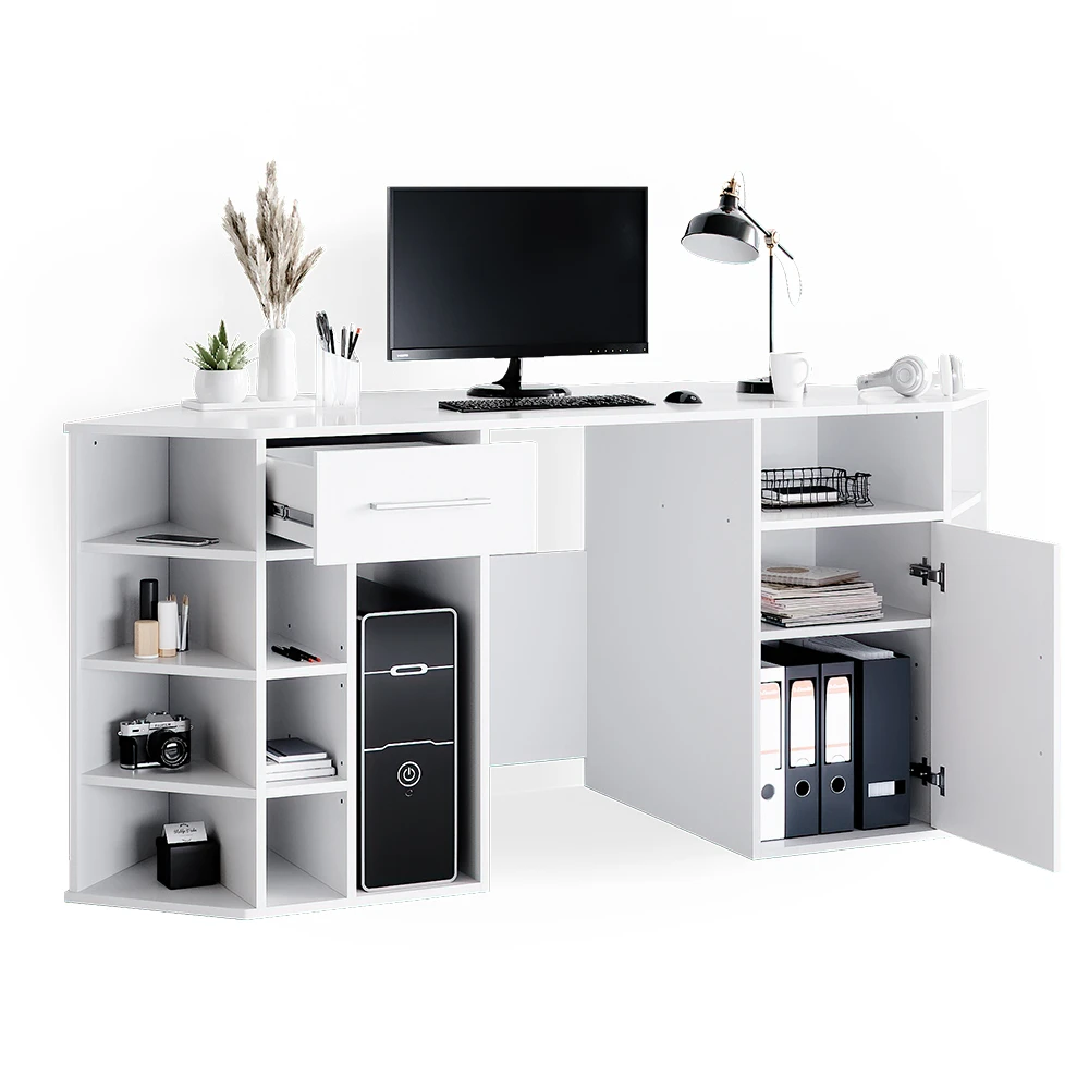 Schreibtisch "Houston" Weiß 181 X 66.5 Cm Mit Ablageflächen Vicco 9 Schreibtisch "Houston" Weiß 181 X 66.5 Cm Mit Ablageflächen Vicco – Bild 7