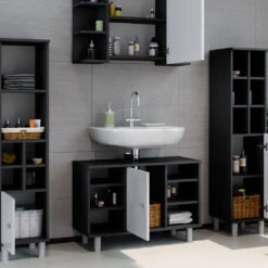 Badmöbel Set "Fynn" Anthrazit/Weiß 4 Teile, Mit Midischränke Vicco 13 Badmöbel Set "Fynn" Anthrazit/Weiß 4 Teile, Mit Midischränke Vicco -Vicco m3560 05 ol