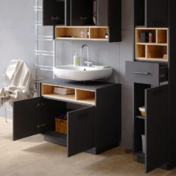 Waschbeckenunterschrank "Beatrice" Anthrazit/Sonoma 80 X 64 Cm Vicco 13 Waschbeckenunterschrank "Beatrice" Anthrazit/Sonoma 80 X 64 Cm Vicco -Vicco m3568 05 ol