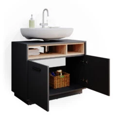 Waschbeckenunterschrank "Beatrice" Anthrazit/Sonoma 80 X 64 Cm Vicco 15 Waschbeckenunterschrank "Beatrice" Anthrazit/Sonoma 80 X 64 Cm Vicco -Vicco m3568 07 ol