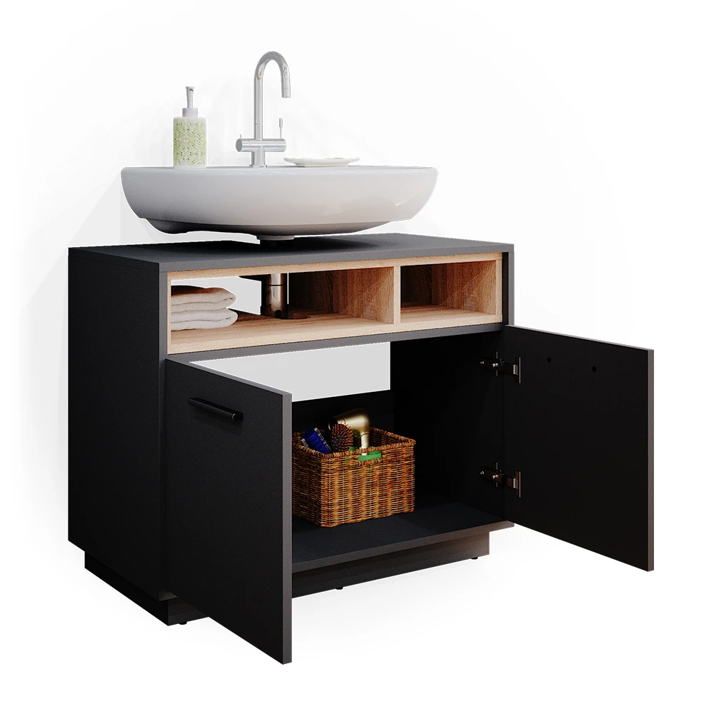 Waschbeckenunterschrank "Beatrice" Anthrazit/Sonoma 80 X 64 Cm Vicco 9 Waschbeckenunterschrank "Beatrice" Anthrazit/Sonoma 80 X 64 Cm Vicco – Bild 7