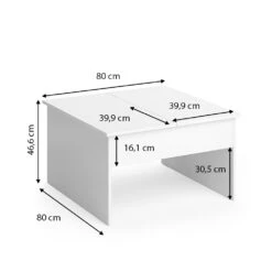 Couchtisch "Lucas" Weiß 80 X 47 Cm Vicco -Vicco m3571 03 ol