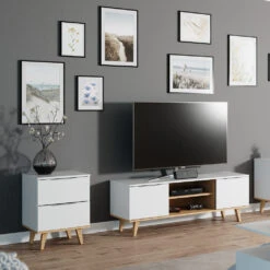 Sideboard "Nautica" Weiß/Sonoma 45 X 61 Cm Vicco 12 Sideboard "Nautica" Weiß/Sonoma 45 X 61 Cm Vicco -Vicco m3674 04 ol