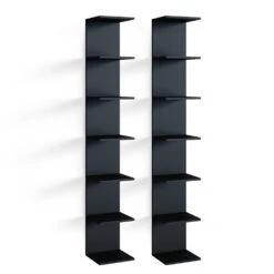 Wandregal "Paolo" Schwarz 30 X 190 Cm 2er Set Vicco