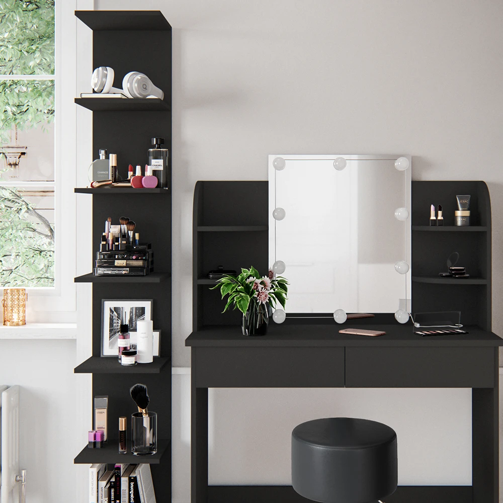 Wandregal "Paolo" Schwarz 30 X 190 Cm 2er Set Vicco 6 Wandregal "Paolo" Schwarz 30 X 190 Cm 2er Set Vicco – Bild 4