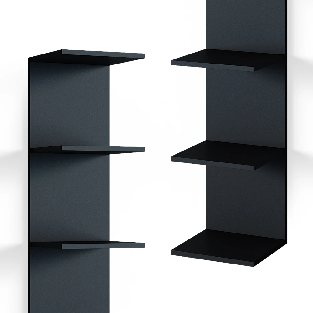 Wandregal "Paolo" Schwarz 30 X 190 Cm 2er Set Vicco 8 Wandregal "Paolo" Schwarz 30 X 190 Cm 2er Set Vicco – Bild 6