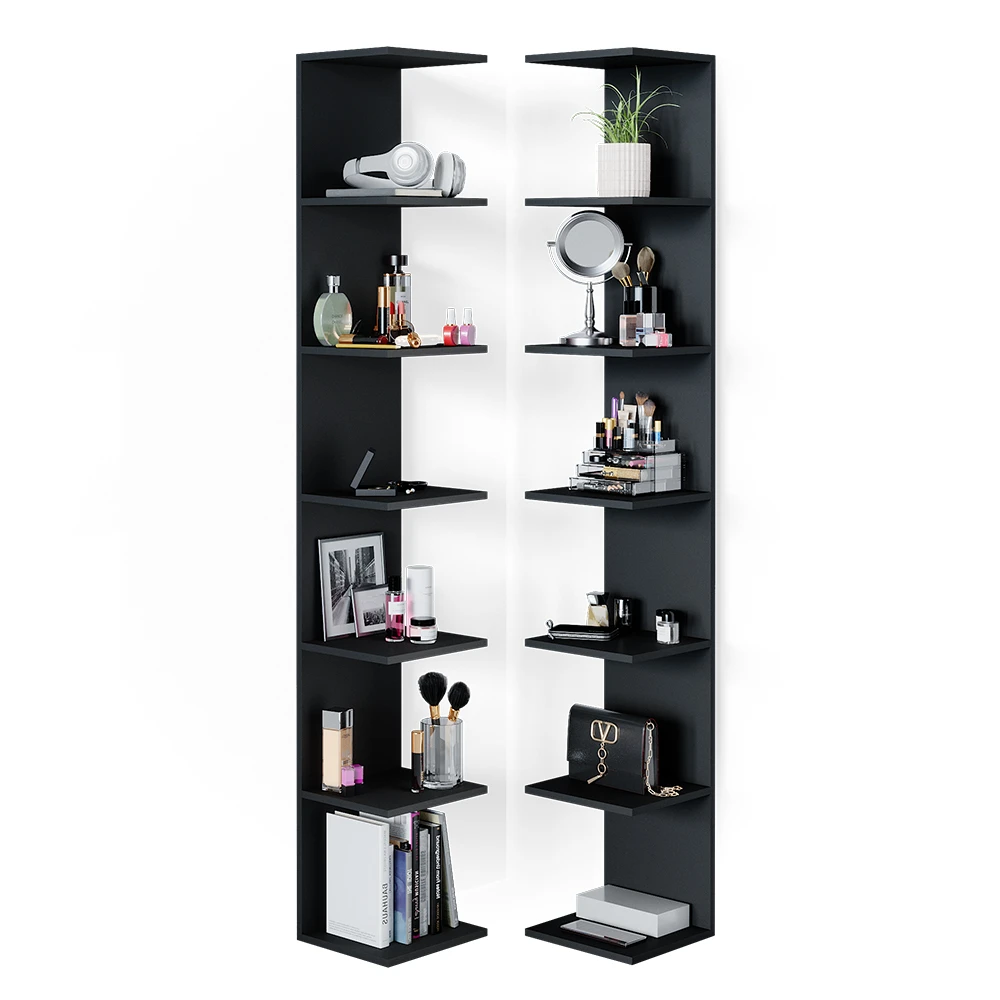 Wandregal "Paolo" Schwarz 30 X 190 Cm 2er Set Vicco 9 Wandregal "Paolo" Schwarz 30 X 190 Cm 2er Set Vicco – Bild 7