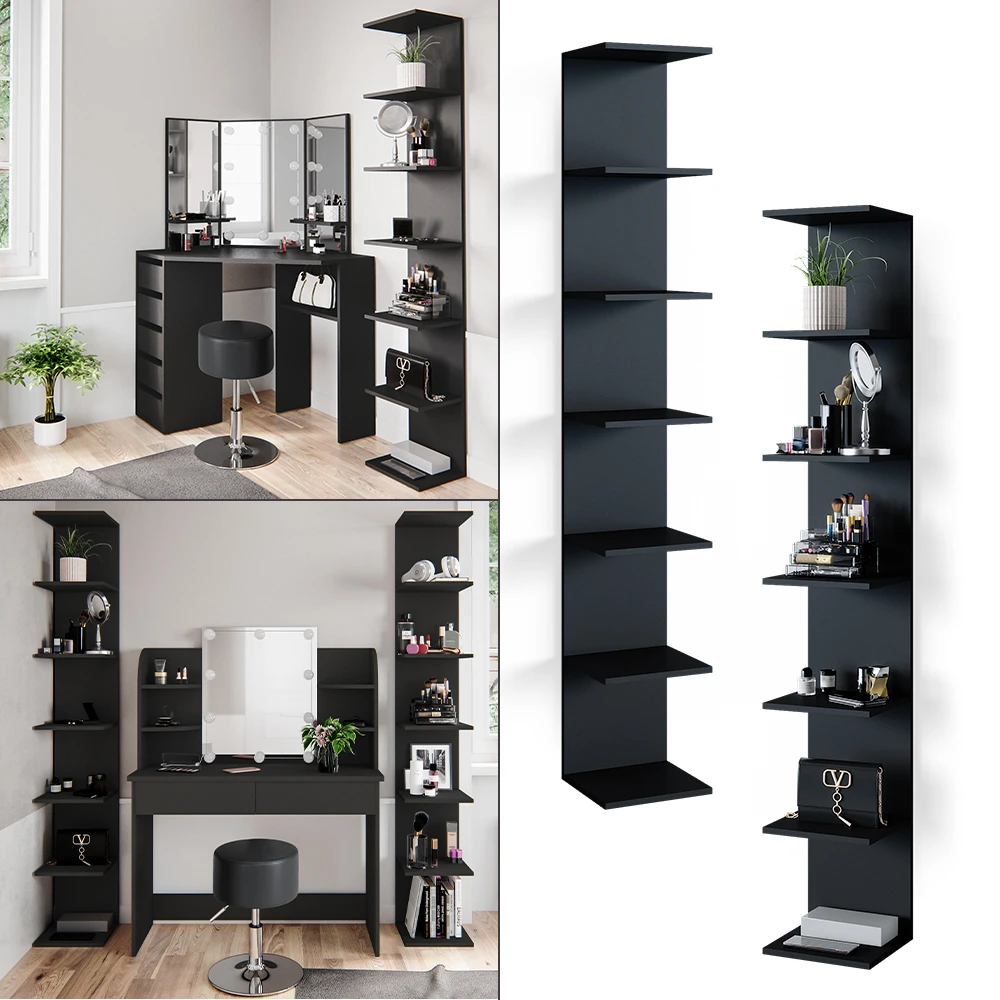 Wandregal "Paolo" Schwarz 30 X 190 Cm 2er Set Vicco 10 Wandregal "Paolo" Schwarz 30 X 190 Cm 2er Set Vicco – Bild 8