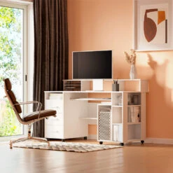 Schreibtisch "Bern" Weiß 140 X 66 Cm Vicco -Vicco m3723 04 ol