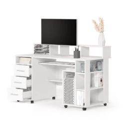 Schreibtisch "Bern" Weiß 140 X 66 Cm Vicco -Vicco m3723 07 ol