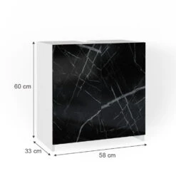 Waschbeckenunterschrank "Nero" Marmor 58 X 60 Cm Mit 2 Türen Vicco -Vicco m3736 03 ol
