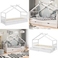 Hausbett "Design" Weiß 90x200 Cm Mit 2 Schubladen Vitalispa 17 Hausbett "Design" Weiß 90x200 Cm Mit 2 Schubladen Vitalispa -Vicco m3751 2s 08 ol