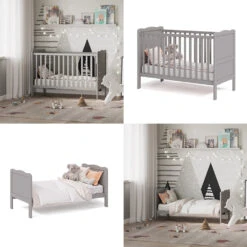 Babybett "Tobi" Grau 60x120 Cm Vitalispa -Vicco m3781 08 ol