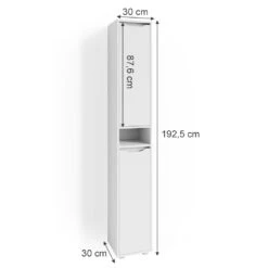Badschrank "Ruben" Weiß 30 X 192.5 Cm Vicco -Vicco m3784 03 ol