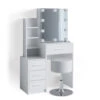 Schminktisch "Conrada" Weiß 80 Cm Mit LED Beleuchtung Und Hocker Vicco -Vicco m3799 hw l 01 ol