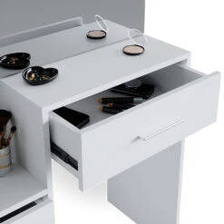 Schminktisch "Conrada" Weiß 80 Cm Mit LED Beleuchtung Und Hocker Vicco 16 Schminktisch "Conrada" Weiß 80 Cm Mit LED Beleuchtung Und Hocker Vicco -Vicco m3799 hw l 06 ol