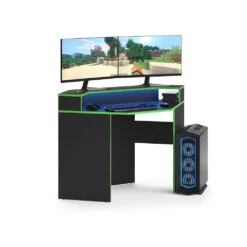 Gaming Tisch "Kron" Schwarz/Grün 90 X 90 Cm Eckform Vicco -Vicco m4018 07 ol
