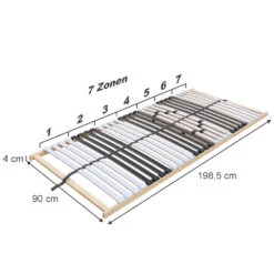 Lattenrost Weiß/Schwarz 90x200 Cm 2er Set, 28 Federholzleisten Vitalispa -Vicco m4038 2er 03 ol