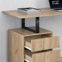 Schreibtisch "Adem" Naturholz/Schwarz 120 X 60 Cm Vicco -Vicco m4048 05 ol