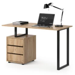 Schreibtisch "Adem" Naturholz/Schwarz 120 X 60 Cm Vicco -Vicco m4048 07 ol