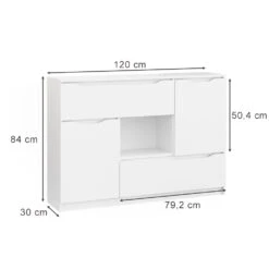 Sideboard "Ruben" Weiß 120 X 84 Cm Vicco -Vicco m4071 03 ol