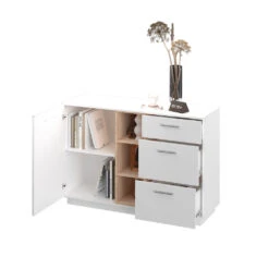 Sideboard "Beatrice" Weiß/Sonoma 127 X 88 Cm Vicco -Vicco m4091 07 ol