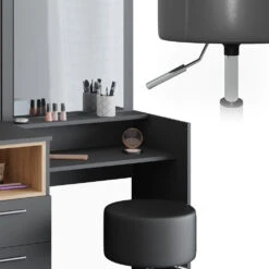 Schminktisch "Beatrice" Anthrazit/Eiche 100 Cm Mit Hocker Vicco 15 Schminktisch "Beatrice" Anthrazit/Eiche 100 Cm Mit Hocker Vicco -Vicco m4107 hs 06 ol